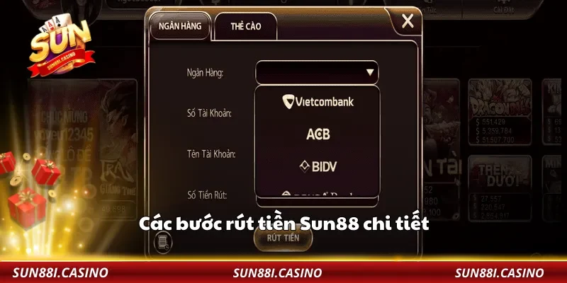 Các bước rút tiền Sun88 chi tiết